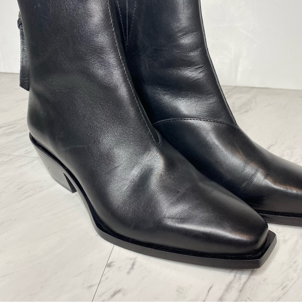 All Saints Lenora Black Leather Bootie 8 - Picture 9 of 14